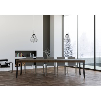 Console Rio avec structure anthracite - 90x40/300 cm Console extensible Rio Premium en chêne naturel avec structure anthracite