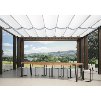 Console Rio avec structure anthracite - 90x40/300 cm Console extensible Rio Premium en chêne naturel avec structure anthracite