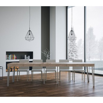 Console Rio avec structure anthracite - 90x40/300 cm Console extensible Rio Premium en chêne naturel avec structure anthracite