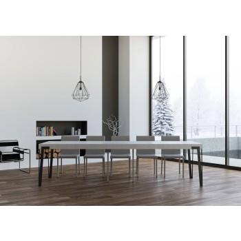 Console Rio avec structure anthracite - 90x40/300 cm Console extensible Rio Premium en chêne naturel avec structure anthracite