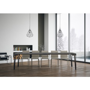 Console Rio avec structure anthracite - 90x40/300 cm Console extensible Rio en chêne naturel avec structure anthracite