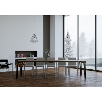 Console Rio avec structure anthracite - 90x40/300 cm Console extensible Rio en chêne naturel avec structure anthracite