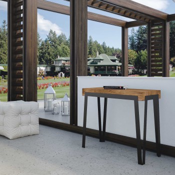 Console Rio avec structure anthracite - 90x40/300 cm Console extensible Rio en chêne naturel avec structure anthracite