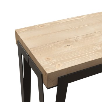 Console Rio avec structure anthracite - 90x40/300 cm Console extensible Rio en chêne naturel avec structure anthracite