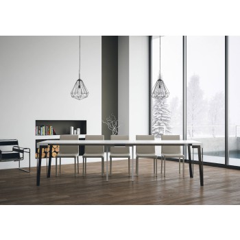 Console Rio avec structure anthracite - 90x40/300 cm Console extensible Rio en chêne naturel avec structure anthracite