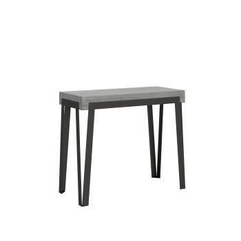 Console Rio avec structure anthracite - 90x40/300 cm Console extensible Rio en chêne naturel avec structure anthracite