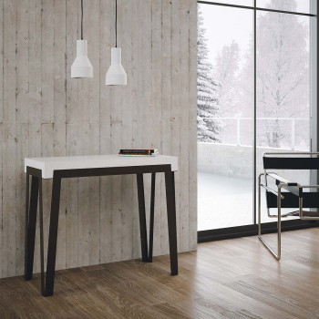 Console Rio avec structure en rouille - 90x40/300 cm Console extensible Rio Premium avec structure en chêne naturel et rouille