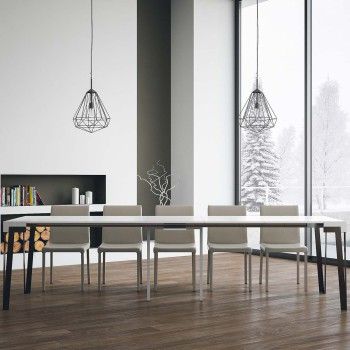 Console Rio avec cadre rouille - Console extensible 90x40/300 cm Chêne Rio Nature avec cadre rouille