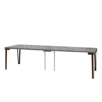 Console Rio avec cadre rouille - Console extensible 90x40/300 cm Chêne Rio Nature avec cadre rouille