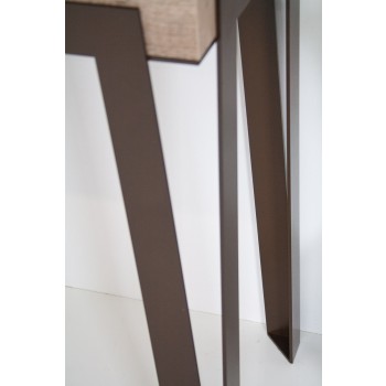 Console Rio avec cadre rouille - Console extensible 90x40/300 cm Chêne Rio Nature avec cadre rouille