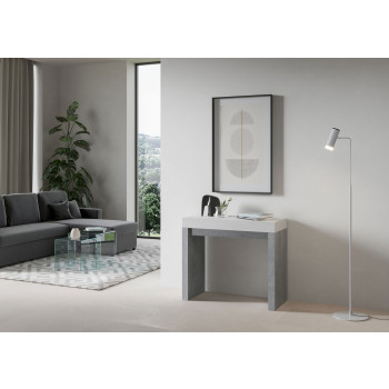 Console Roxell - Console extensible 90x40/300 cm Roxell Frêne blanc
