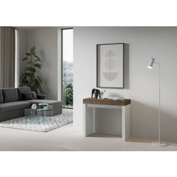 Console Roxell - Console extensible 90x40/300 cm Roxell Frêne blanc