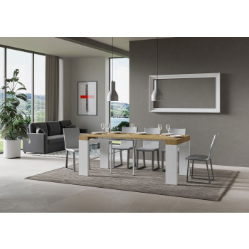 Console Roxell - Console extensible 90x40/300 cm Roxell Frêne blanc