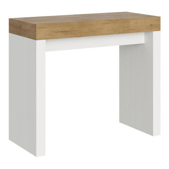 Console Roxell - Console extensible 90x40/300 cm Roxell Frêne blanc