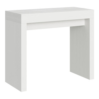 Console Roxell - Console extensible 90x40/300 cm Roxell Frêne blanc