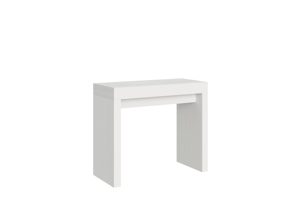 Console Roxell - Console extensible 90x40/300 cm Roxell Frêne blanc