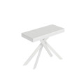Console extensible Saki Evolution 90x40/300 cm avec pieds et cadre blancs