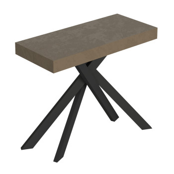 Console Saki pieds anthracite - Console extensible Saki cachemire 90x40/300 cm pieds anthracite