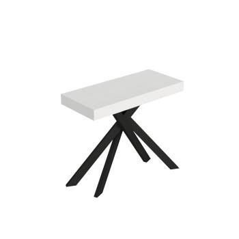 Console Saki pieds anthracite - Console extensible Saki cachemire 90x40/300 cm pieds anthracite