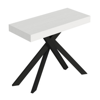 Console Saki pieds anthracite - Console extensible Saki cachemire 90x40/300 cm pieds anthracite