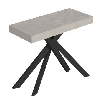 Console Saki pieds anthracite - Console extensible Saki cachemire 90x40/300 cm pieds anthracite