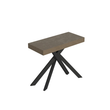 Console Saki pieds anthracite - Console extensible Saki cachemire 90x40/300 cm pieds anthracite