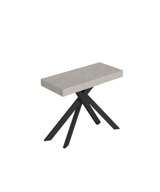 Console Saki pieds anthracite - Console extensible Saki cachemire 90x40/300 cm pieds anthracite