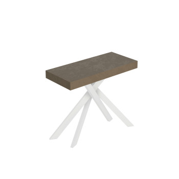 Console Saki pieds blancs - Console extensible 90x40/196 cm Saki Small cachemire pieds blancs