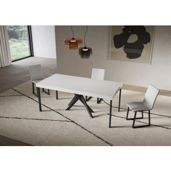 Console Saki Premium pieds anthracite - Console extensible 90x40/300 cm Saki Premium cachemire pieds anthracite