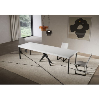 Console Saki Premium pieds anthracite - Console extensible 90x40/300 cm Saki Premium cachemire pieds anthracite