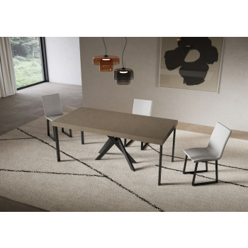 Console Saki Premium pieds anthracite - Console extensible 90x40/300 cm Saki Premium cachemire pieds anthracite