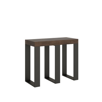 Console Sintesi avec structure anthracite - Console extensible 90x40/300 cm Sintesi Frêne Blanc avec structure anthracite