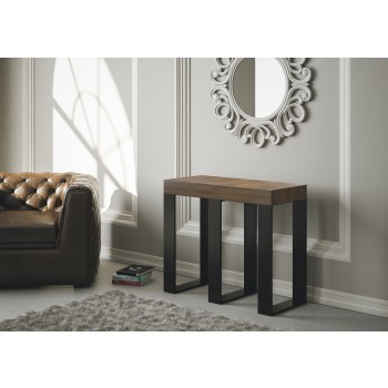 Console Sintesi avec structure anthracite - Console extensible 90x40/300 cm Sintesi Frêne Blanc avec structure anthracite