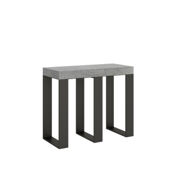 Console Sintesi avec structure anthracite - Console extensible 90x40/300 cm Sintesi Frêne Blanc avec structure anthracite