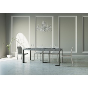 Console Sintesi avec structure anthracite - Console extensible 90x40/300 cm Sintesi Premium Chêne Naturel avec structure anthracite