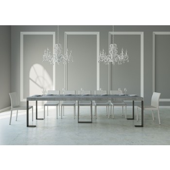 Console Sintesi avec structure anthracite - Console extensible 90x40/300 cm Sintesi Premium Chêne Naturel avec structure anthracite