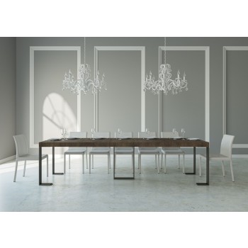 Console Sintesi avec structure anthracite - Console extensible 90x40/300 cm Sintesi Premium Chêne Naturel avec structure anthracite