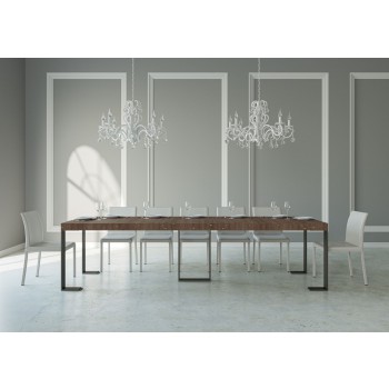 Console Sintesi avec structure anthracite - Console extensible 90x40/300 cm Sintesi Premium Chêne Naturel avec structure anthracite