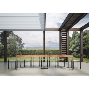 Console Sintesi avec structure anthracite - Console extensible 90x40/300 cm Sintesi Premium Chêne Naturel avec structure anthracite