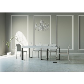 Console Sintesi avec structure anthracite - Console extensible 90x40/300 cm Sintesi Premium Chêne Naturel avec structure anthracite