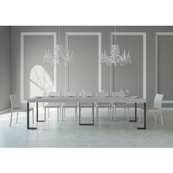 Console Sintesi avec structure anthracite - Console extensible 90x40/300 cm Sintesi Premium Chêne Naturel avec structure anthracite