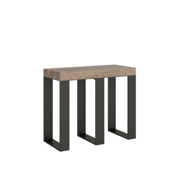 Console Sintesi avec structure anthracite - Console extensible 90x40/300 cm Sintesi Premium Chêne Naturel avec structure anthracite