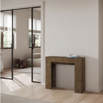 Console extensible Slick en frêne blanc 90 x 25 cm