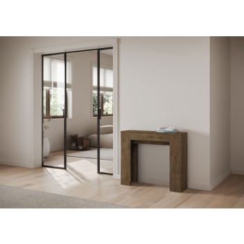 Console extensible Slick en frêne blanc 90 x 25 cm