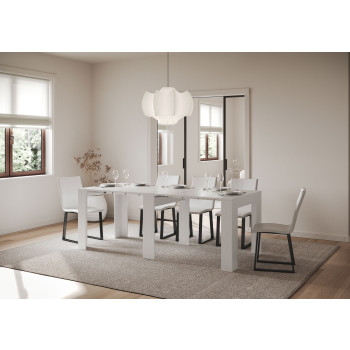 Console Slick - Console extensible 90x25/181 cm Frêne blanc lisse