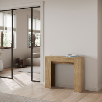 Console extensible Slick en frêne blanc 90 x 25 cm