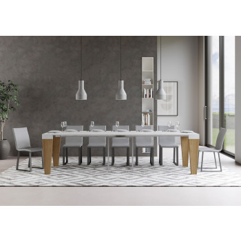 Console Spimbo - Console extensible 90x40/300 cm Spimbo Frêne blanc