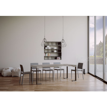 Console Tecno avec pieds anthracite - Console extensible Tecno Small 90x40/196 cm avec pieds en frêne blanc et anthracite