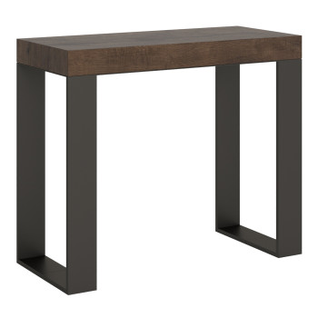 Console Tecno pieds anthracite - Console extensible 90x40/196 cm Tecno Small Premium chêne naturel pieds anthracite