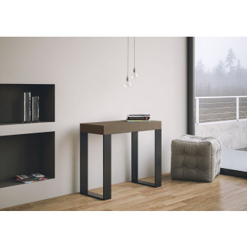 Console Tecno pieds anthracite - Console extensible 90x40/196 cm Tecno Small Premium chêne naturel pieds anthracite